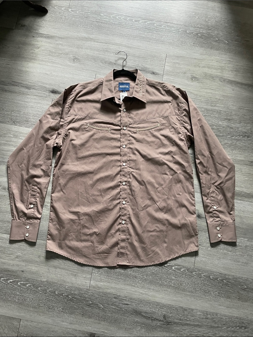 Resistol Men's Long-Sleeve Dress Shirt in Dusty Brown